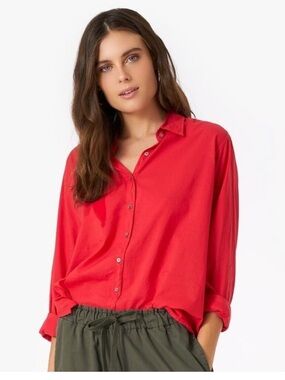 Xirena Beau Shirt in Sunset Red Racing Red